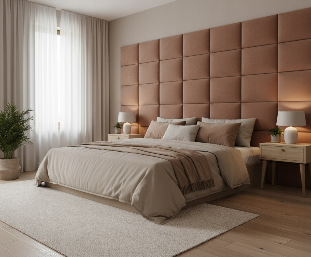 PANELE TAPICEROWANE 30X40 CM WELUROWE ŚCIENNE RÓŻ INDYJSKI WEZGŁOWIE