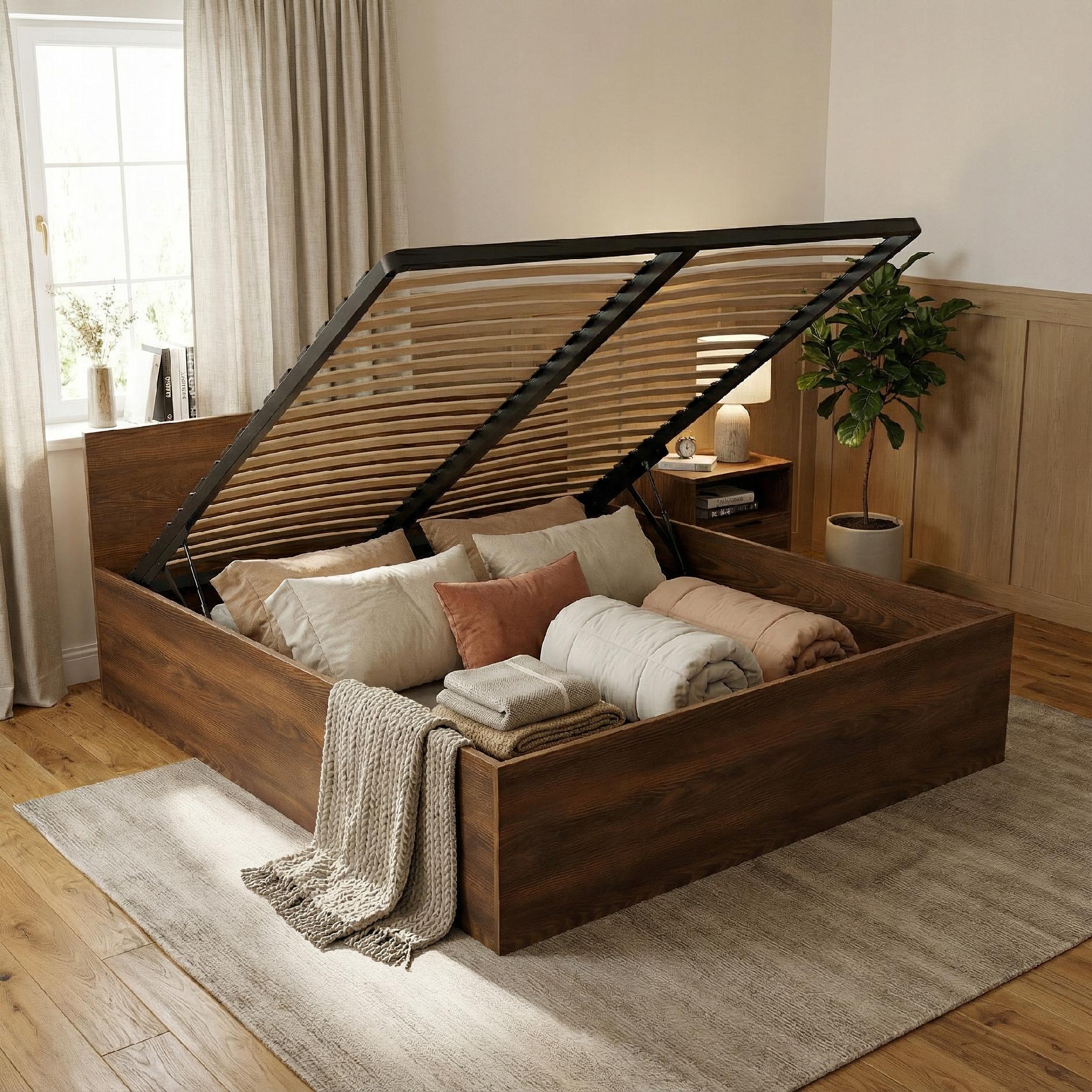 ŁÓŻKO PODNOSZONE KASZTAN AVARDONA + STELAŻ METALOWY + POJEMNIK