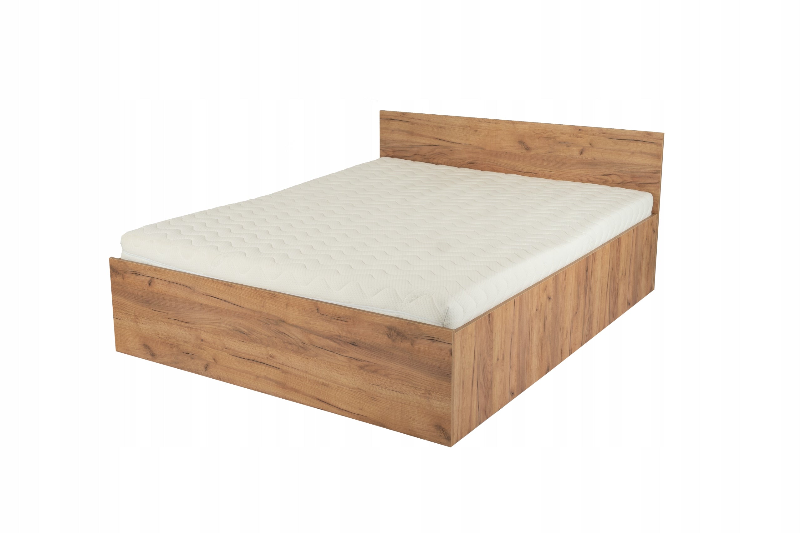 ŁÓŻKO PODNOSZONE DĄB KRAFT ZŁOTY + STELAŻ METALOWY + POJEMNIK