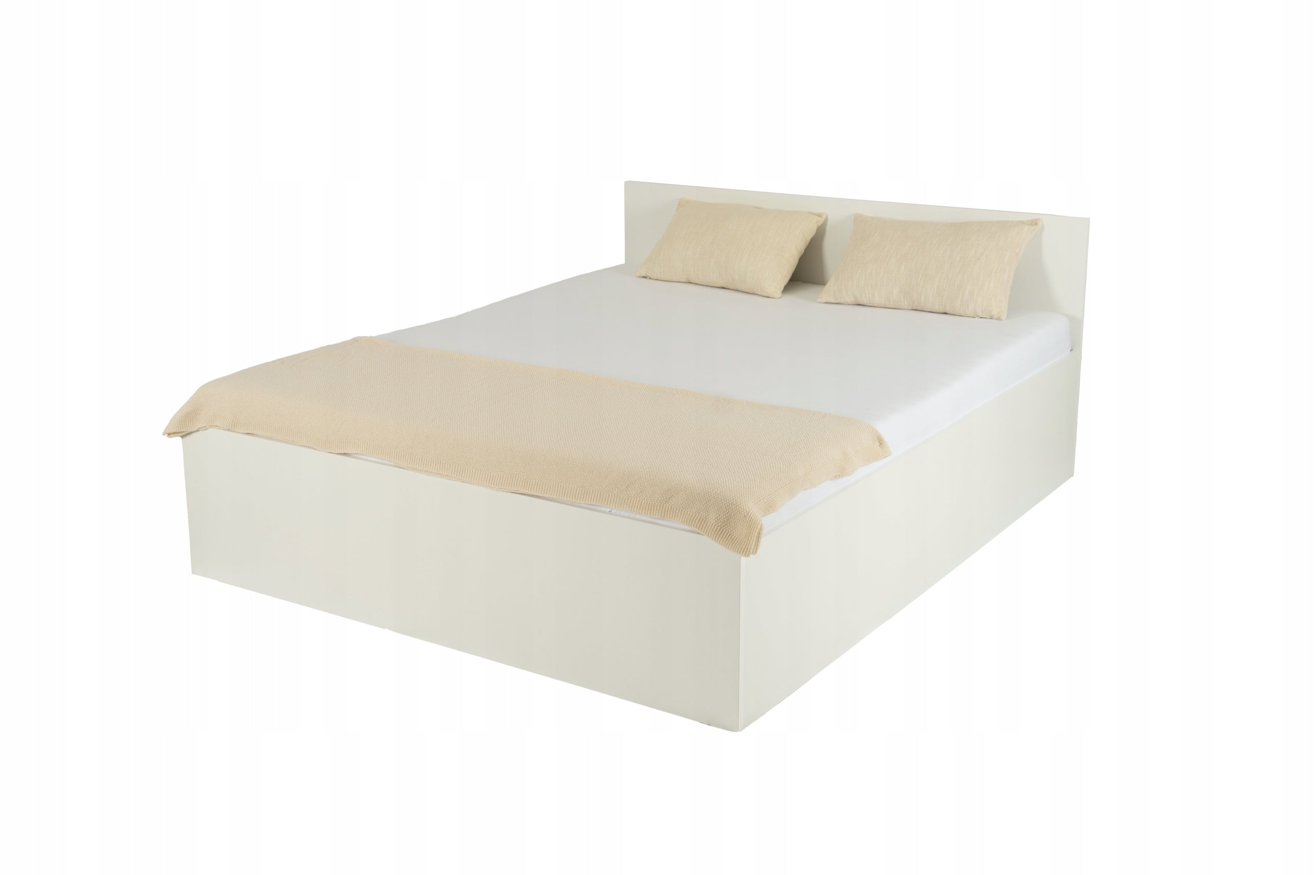 ŁÓŻKO PODNOSZONE BIEL ALPEJSKA + STELAŻ METALOWY + POJEMNIK