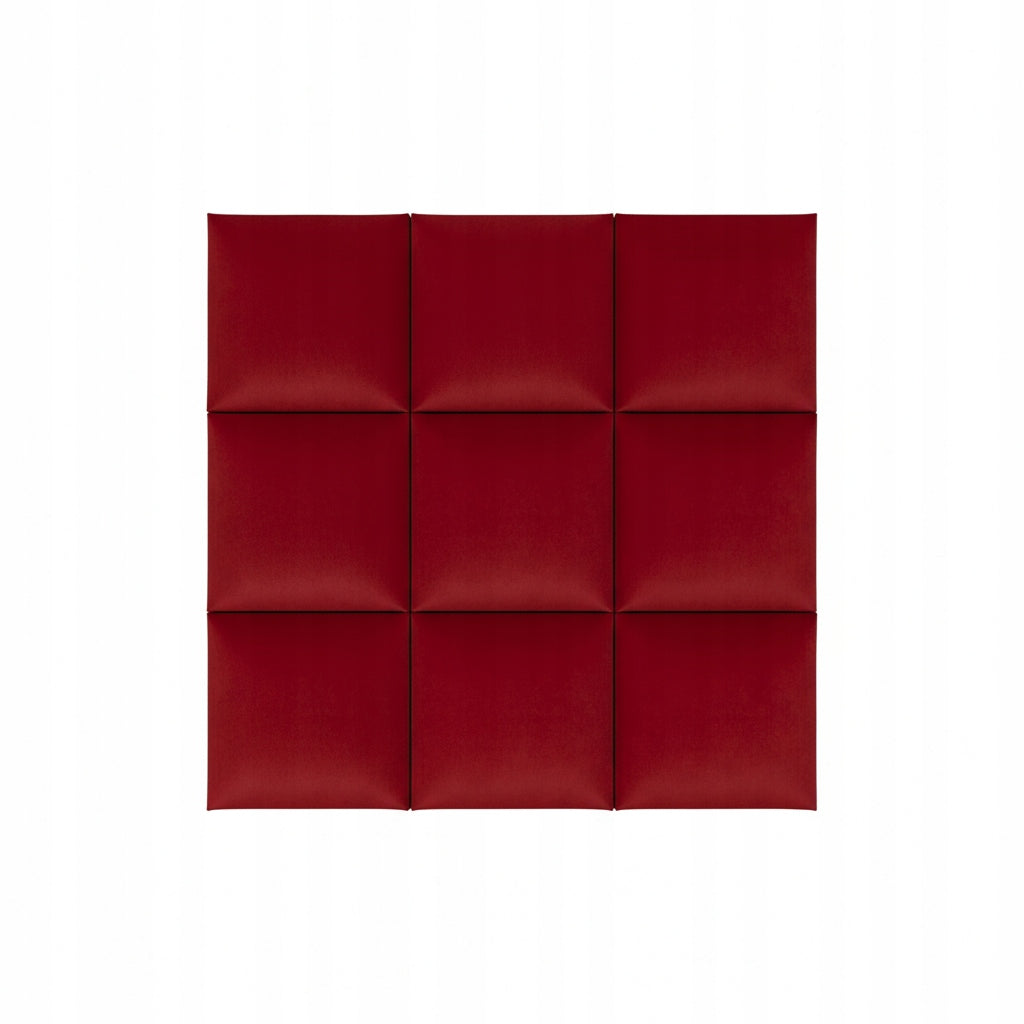 PANELE TAPICEROWANE WELUROWE ŚCIENNE CZERWONE WEZGŁOWIE