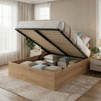 ŁÓŻKO PODNOSZONE DĄB EVOKE + STELAŻ METALOWY + POJEMNIK