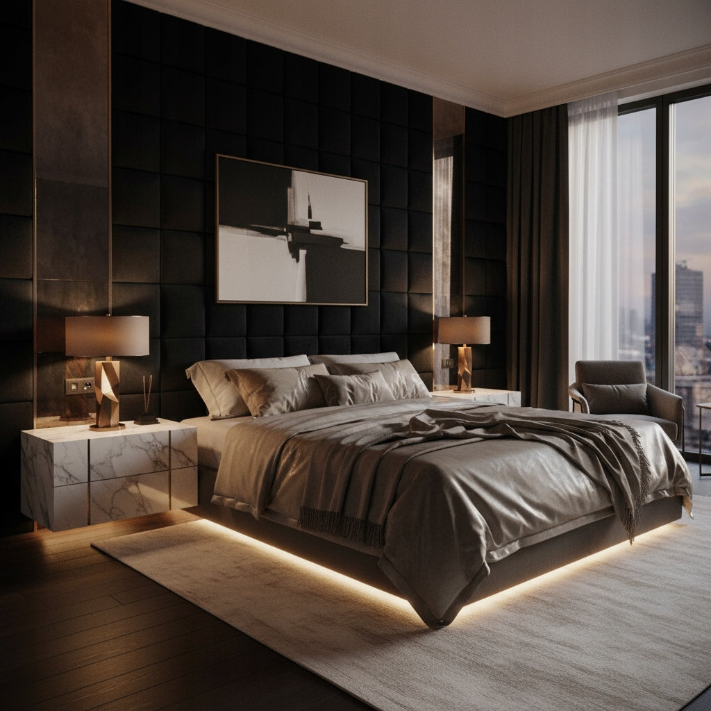 PANELE TAPICEROWANE 30X40 CM WELUROWE ŚCIENNE ZIELONE WEZGŁOWIE