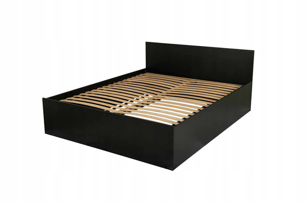 ŁÓŻKO PODNOSZONE CZARNE + STELAŻ METALOWY + POJEMNIK