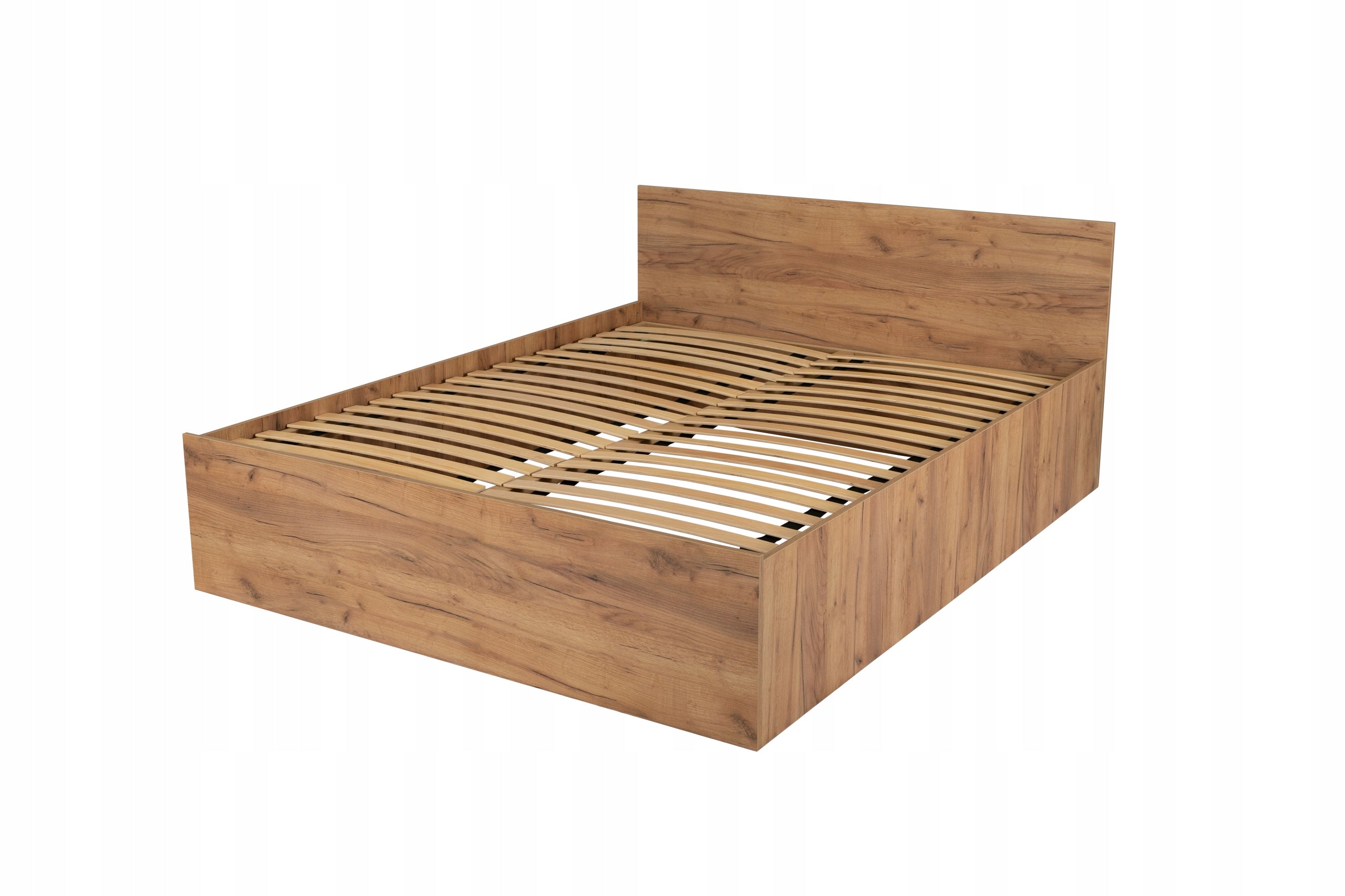 ŁÓŻKO PODNOSZONE DĄB KRAFT ZŁOTY + STELAŻ METALOWY + POJEMNIK