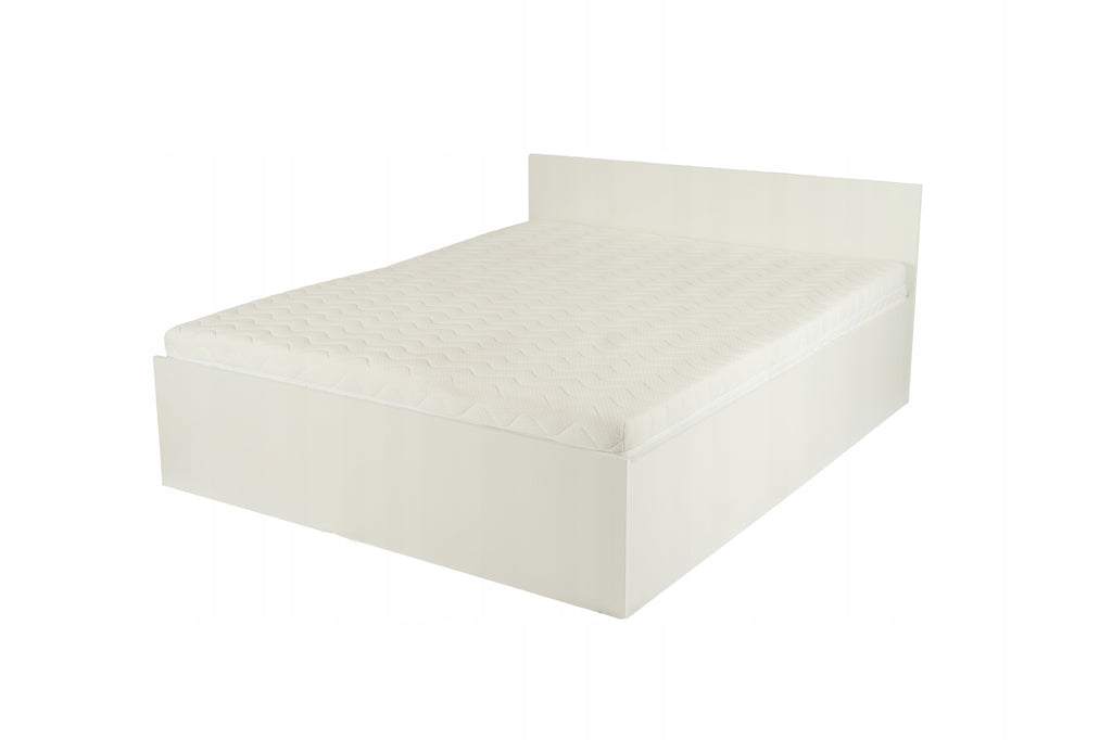 ŁÓŻKO PODNOSZONE BIEL ALPEJSKA + STELAŻ METALOWY + POJEMNIK