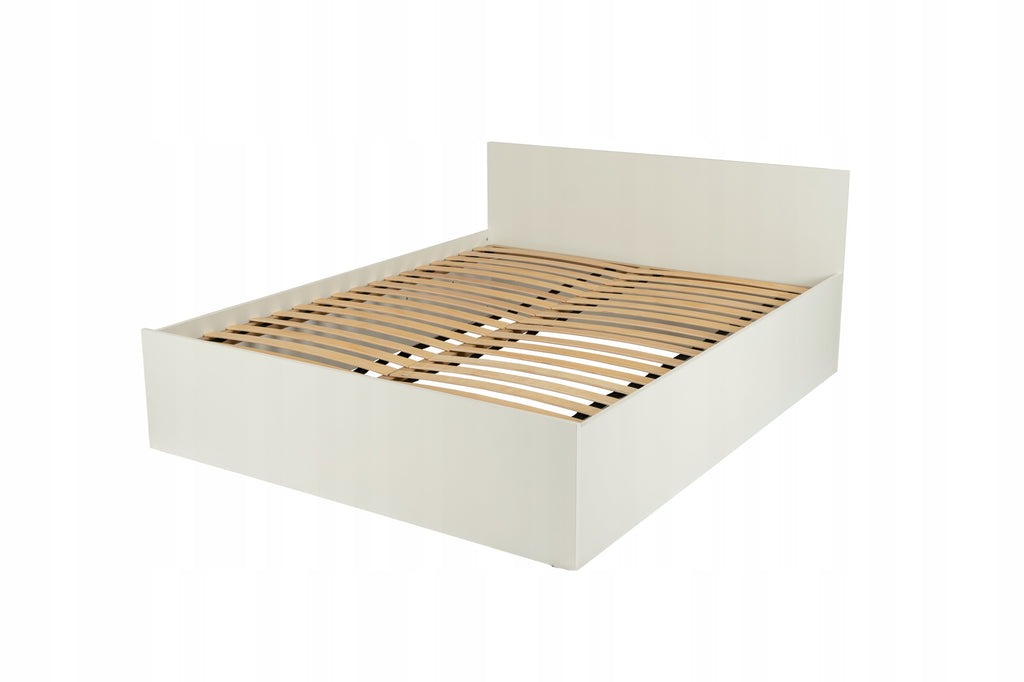 ŁÓŻKO PODNOSZONE BIEL ALPEJSKA + STELAŻ METALOWY + POJEMNIK