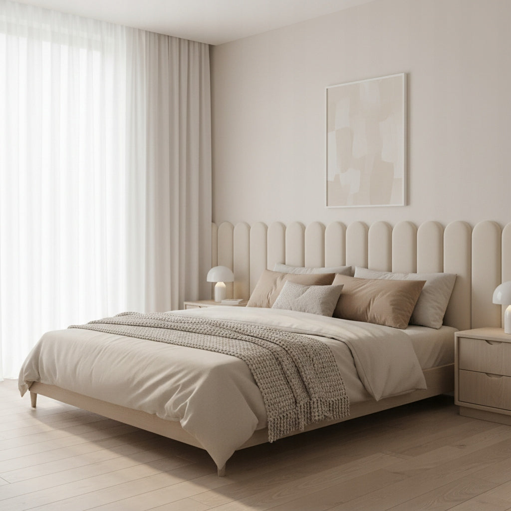 PANELE TAPICEROWANE WELUROWE ŚCIENNE BIAŁY WEZGŁOWIE