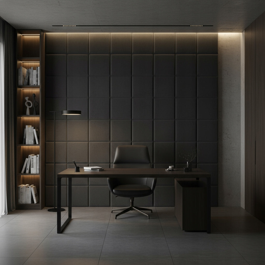 PANELE TAPICEROWANE WELUROWE ŚCIENNE SZARE CIEMNY WEZGŁOWIE