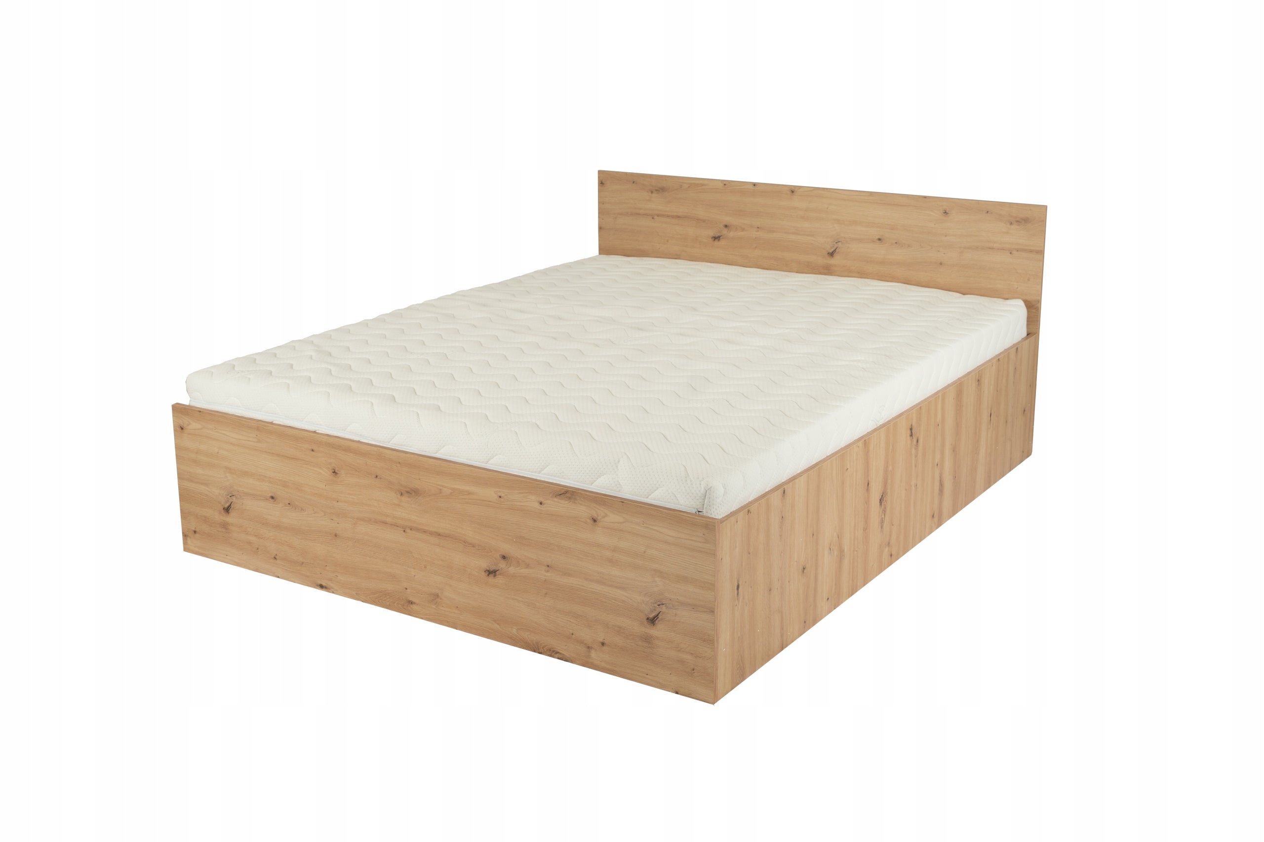 ŁÓŻKO PODNOSZONE DĄB ARTISAN + STELAŻ METALOWY + POJEMNIK