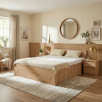 ŁÓŻKO PODNOSZONE DĄB ARTISAN + STELAŻ METALOWY + POJEMNIK