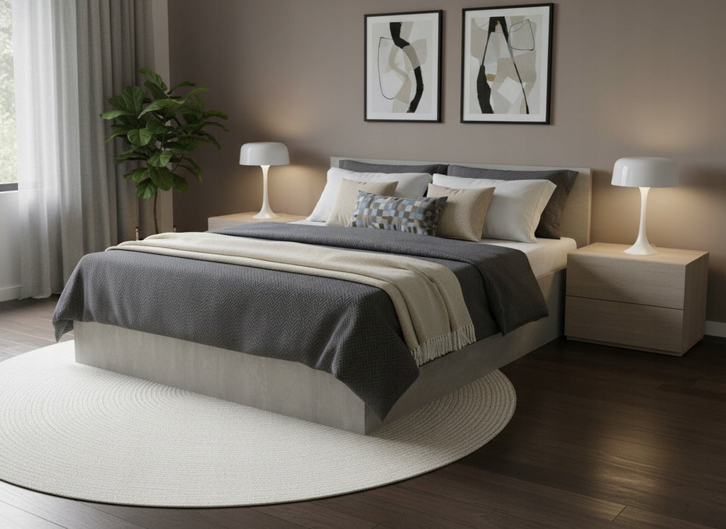 ŁÓŻKO PODNOSZONE BETON + STELAŻ METALOWY + POJEMNIK