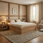 ŁÓŻKO PODNOSZONE DĄB EVOKE + STELAŻ METALOWY + POJEMNIK