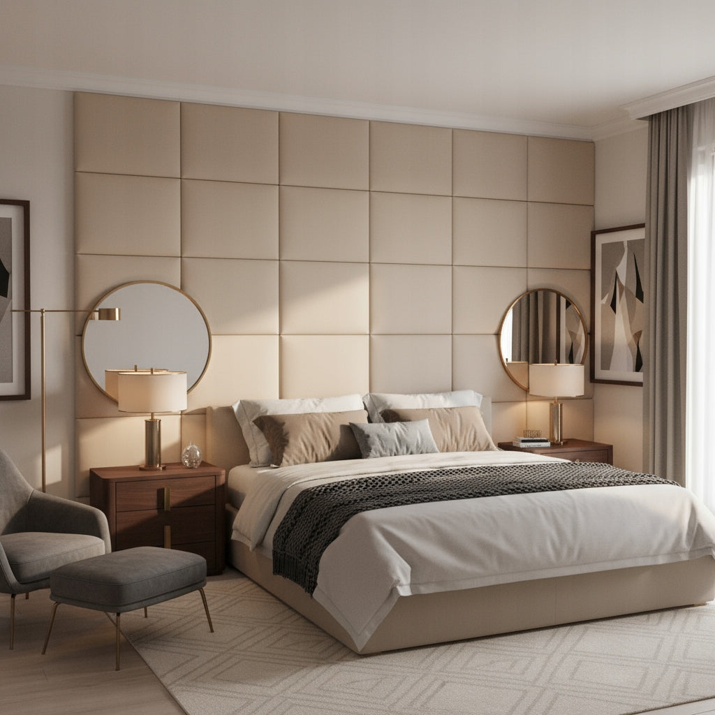 PANELE TAPICEROWANE 30X60 CM WELUROWE ŚCIENNE BIAŁE WEZGŁOWIE